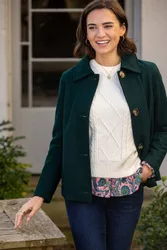 Women's Hazel Teal Collared Jacket Size: 14 - Teal - Size: 14