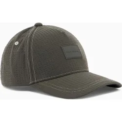 Gorra de hombre en tejido seersucker con logo