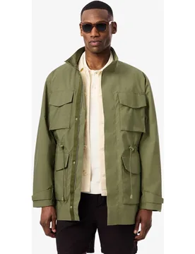 Chaqueta de hombre cortavientos de hombre hidrófuga de largo medio en verde - Lacoste - FashionsVida