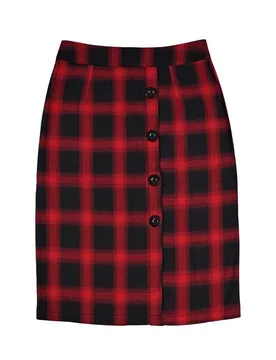 Rock knielang - Farina - S bis L - für Damen - Größe S - rot/schwarz - Frauen - female - ForPlay - FashionsVida