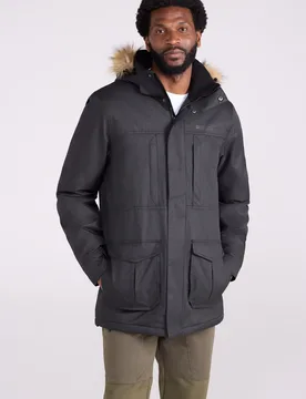 Gorge' Mens Long Jacket Waterproof Breathable Warm Comfy Coat Black - Size X-Small - Mountain Warehouse - FashionsVida