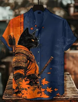 Men's High-Quality Linen Printed Shirt Hawaiian Casual Vacation Short Sleeve Stand up Collar Outdoor Street Fashion - Aliexpress - FashionsVida