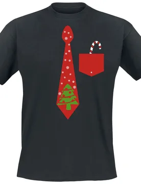 T-Shirt - Weihnachtskrawatte - L bis 3XL - für Männer - Größe 3XL - schwarz - Männer - male - Sprüche - FashionsVida