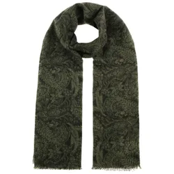 Twotone Paisley Mix Wool Scarf by - black-green - Female - Size: One Size