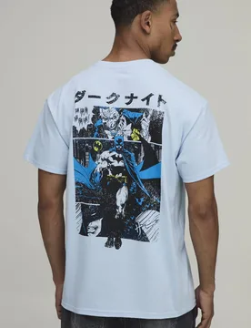 Herren Übergroßes Batman Lizenz-Print T-Shirt Blue Größe Medium - boohooMAN - FashionsVida
