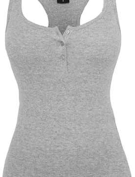 Top - Ladies Button Tanktop - S bis 5XL - für Damen - Größe XXL - grau - Frauen - female - Urban classics - FashionsVida