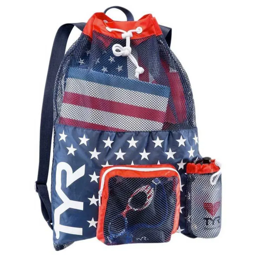 Big Mesh Mummy Backpack Red / Navy One Size unisex - TYR - FashionsVida
