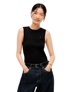 T-shirt Sans Manches Ww0ww47806 Black L - Tommy hilfiger - FashionsVida