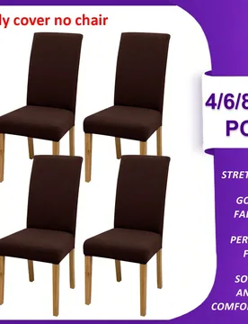 Piezas Fundas de silla de unicolor, de fibra de poliéster elástica y extraíble, para sala de estar, comedor, dormitorio, para todas las estaciones - Shein - FashionsVida