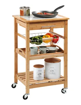 Küchenwagen mit hitzebeständiger Abdeckplatte braun - Kesper - FashionsVida