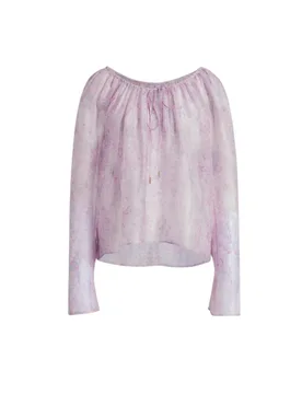 Bluse e camicie donna - camicia organza stampata - viola - Alberta Ferretti - FashionsVida