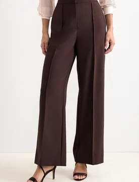 Women's Petite Keely Trouser in Chocolate Size: 8 - Chocolate - Size: 8 - Phase Eight - FashionsVida