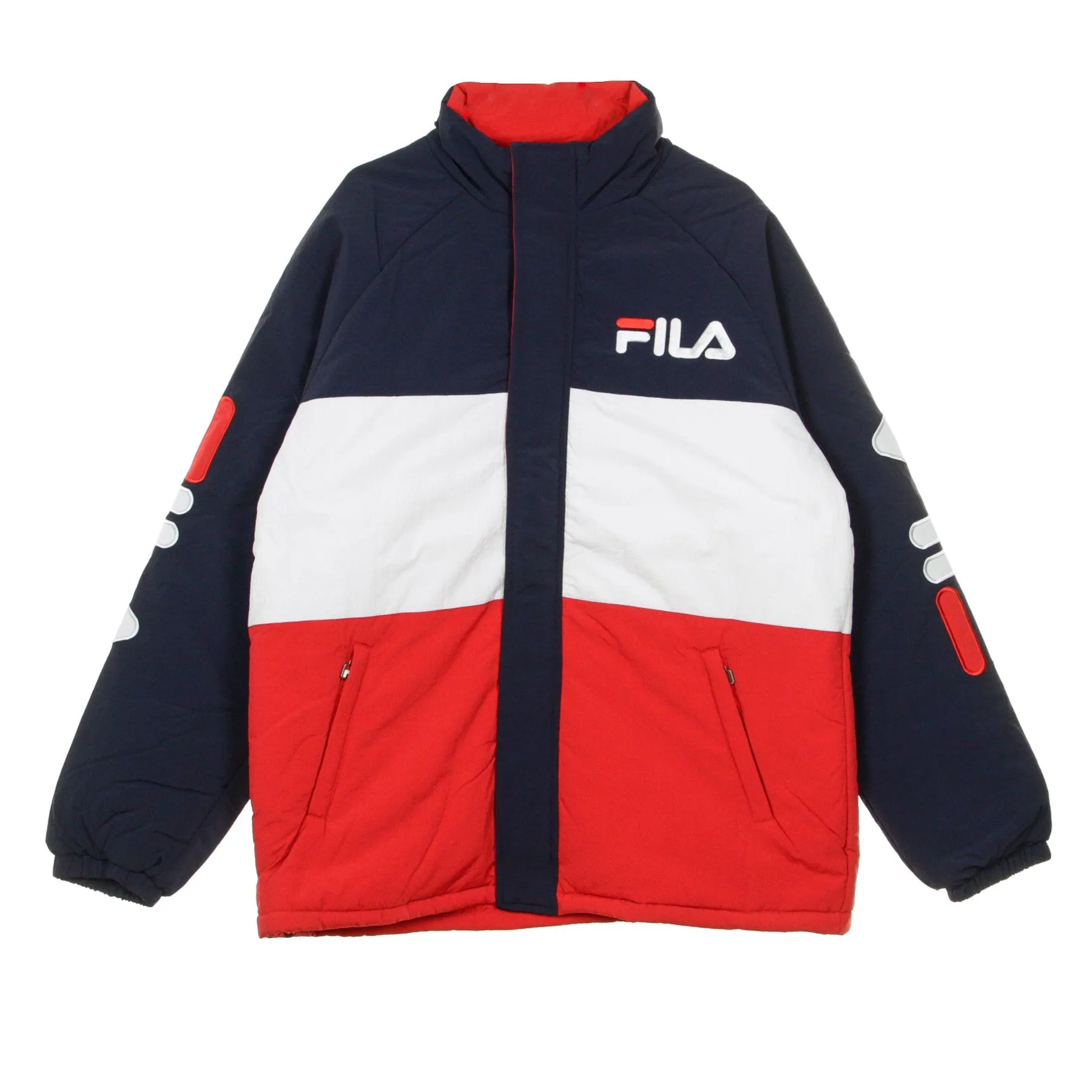 Giaccone Uomo Nikolla Padded Black Iris/true Red/bright White - Fila - FashionsVida