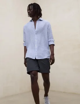 Camisa de lino de hombre regular fit de rayas - Ecoalf - FashionsVida