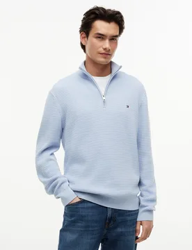 SEASONAL STRUCTURE ZIP MOCK male - M - FashionsVida