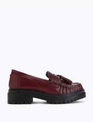 Tasha Leather Tassel Loafers Burgundy female