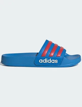 CIABATTE ADILETTE PER LA DOCCIA 32 Lucid Ray Blue / Semi Lucid Red / Off White - Adidas - FashionsVida