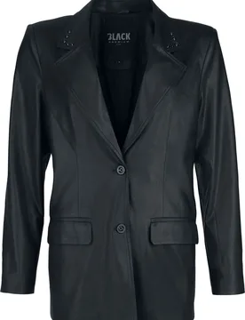 Blazer - Essential - faux leather - S bis XXL - für Damen - Größe XXL - schwarz - Frauen - female - Black Premium by EMP - FashionsVida