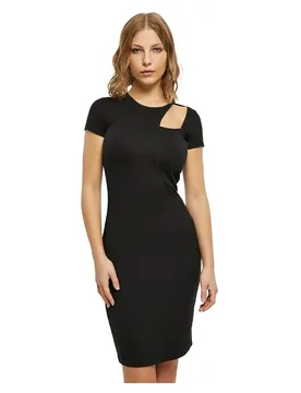 Robe Courte à Manches Courtes Cut Out Black 2XL - Urban classics - FashionsVida