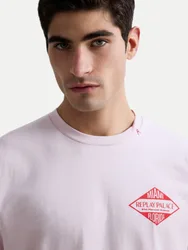 Replay T-Shirt mit Backprint Rosa S