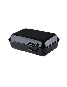 Emaille Doppelbräter Compact 37x22cm schwarz schwarz baby - Riess - FashionsVida