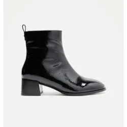 Botin tacón, liso charol