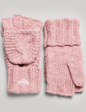 Superdry Damen Strickhandschuhe mit Zopfmuster Pink - Größe: One Größe - 24.99 - FashionsVida