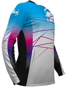 Maglia Moto Cross ASTER-X Azzurro Bianco Fucsia taglia 2XL - Fm racing - FashionsVida