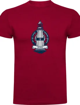 Lighthouse Short Sleeve T-shirt Dark Red L Men - Kruskis - FashionsVida