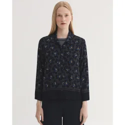 Camisa de mujer 100% algodón con estampado de flores