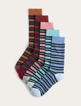 Pack Cool & Fresh Cotton Rich Cushioned Socks Multi male - M&S - FashionsVida