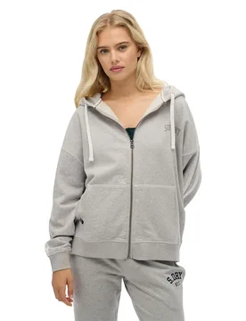 Sweat-shirt à Zip Athletic Essentials Relaxed Fit Glacier Grey Marl XL - Superdry - FashionsVida
