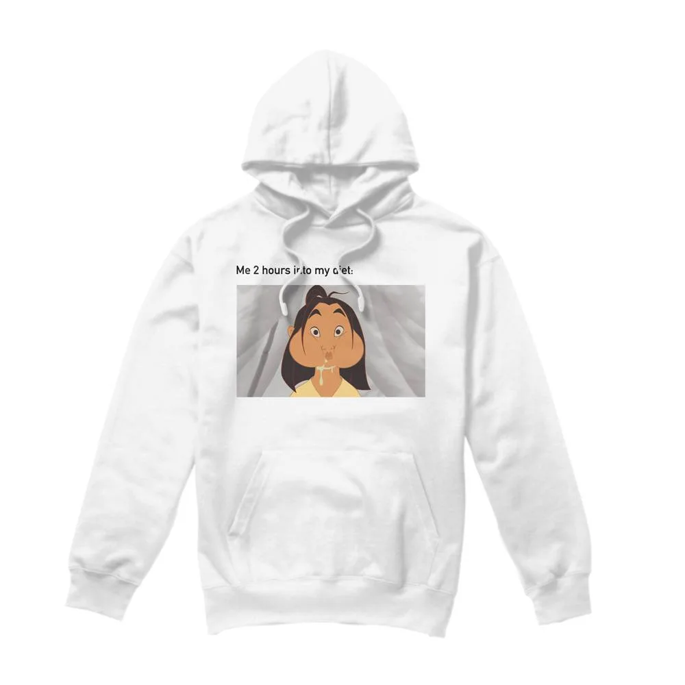 Men's Mulan Diet Fail Meme Hoodie White Size: Large - White - Size: L - Disney - FashionsVida