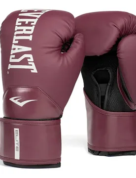 Gants De Boxe En Cuir Synthétique Elite 2 Bordeaux 16 oz - Everlast - FashionsVida