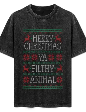 Merry Christmas Ya Filthy Animal T-Shirt Fashion Casual Short Sleeve Top - Aliexpress - FashionsVida