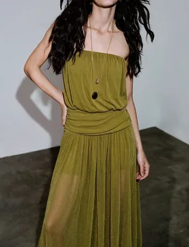 VESTIDO DE CINTURA BAJA CON BANDEAU DE PUNTO PRIMAVERA/VERANO, ESTILO URBANO CHIC XS - Shein - FashionsVida