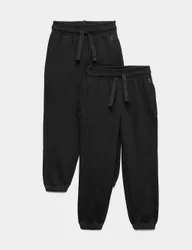 Pack Unisex School Joggers (2-16 Yrs) Black male