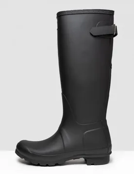 Womens Original Back Adjustable Boots - Black Rubber - Size Uk 3 - Hunter - FashionsVida