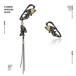 MASW Original Design Luxury Temperament Fan Tassel Earrings For Women Female Gifts Fashion Jewelry Accessories 2025 Trend New