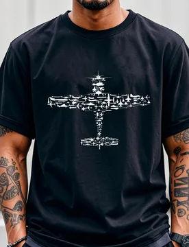 Creative airplanepattern -100% cotton summer short sleeve O-neck printed men's T-shirt - Aliexpress - FashionsVida