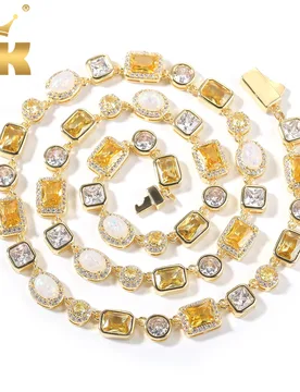 THE BLING KING 8mm Yellow Gem Chain White Opal Necklace Iced Out AAAAA Cubic Zirconia Bracelet For Men Women Hiphop Jewelry - Aliexpress - FashionsVida