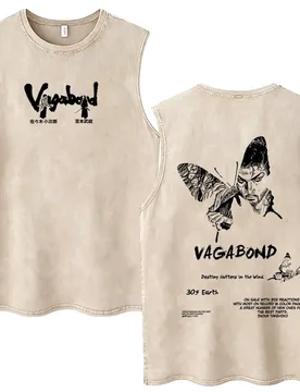 Anime Vagabond Miyamoto Musashi Destiny Flutters in The Wind Vintage Washed Tank Tops Men Casual Cotton Sleeveless Vest T Shirts - Aliexpress - FashionsVida