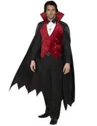 Vampirumhang Deluxe mit Weste Dracula schwarz-rot