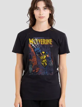 Women's Wolverine Backstreet Strike T-Shirt, Black Size: 2XL - Black - Size: 2XL - Marvel - FashionsVida