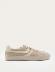 Suede Lace Up Trainers Stone male