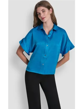 DKNY - Blusa fluida de mujer - DKNY - FashionsVida