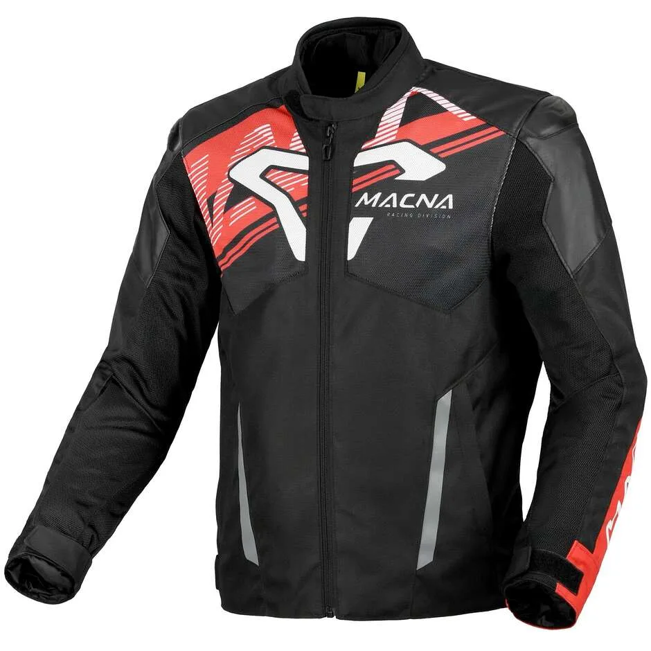Giubbotto Moto Sevent Nero / Rosso taglia 2XL - Macna - FashionsVida