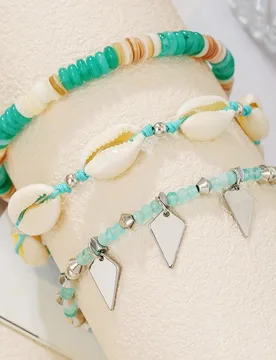 Boho Handmade Stone Shell Strand Bracelet for Women Fashion Rhombus Pendant Charm Bracelet Accessories Holiday Jewelry Gifts - Aliexpress - FashionsVida