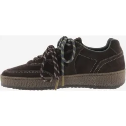 Zapatillas deportivas de mujer de serraje con doble cordón