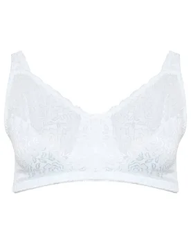 Women's Hi Shine Lace Non Wired Bra in White Size: 46G - White - Size: 46G - Yours - FashionsVida